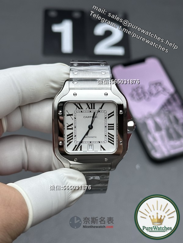 BV Factory Cartier Santos Large Men’s Mechanical Watch Review: Analysis of ceiling-level workmanship details