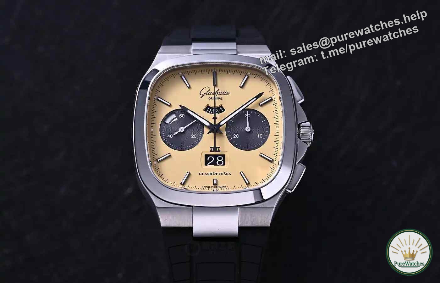 Warm sunshine in winter, style on the wrist: Review of Glashütte Original Retro Series Big Date Chronograph from the 1970s