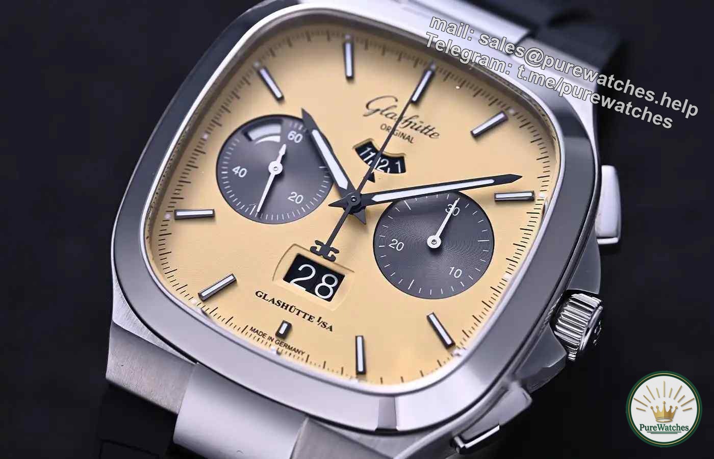 Warm sunshine in winter, style on the wrist: Review of Glashütte Original Retro Series Big Date Chronograph from the 1970s