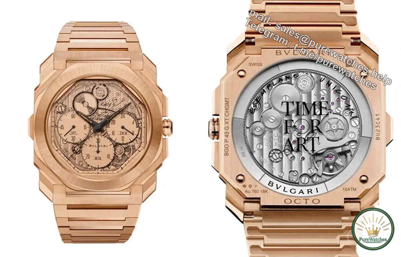 BVLGARI Octo Finissimo unique watch released with shock, TimeForArt special auction highlights