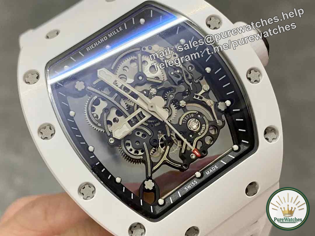 BBR factory Richard Mille RM055 white ceramic replica watch review, can the new version be fake and authentic?