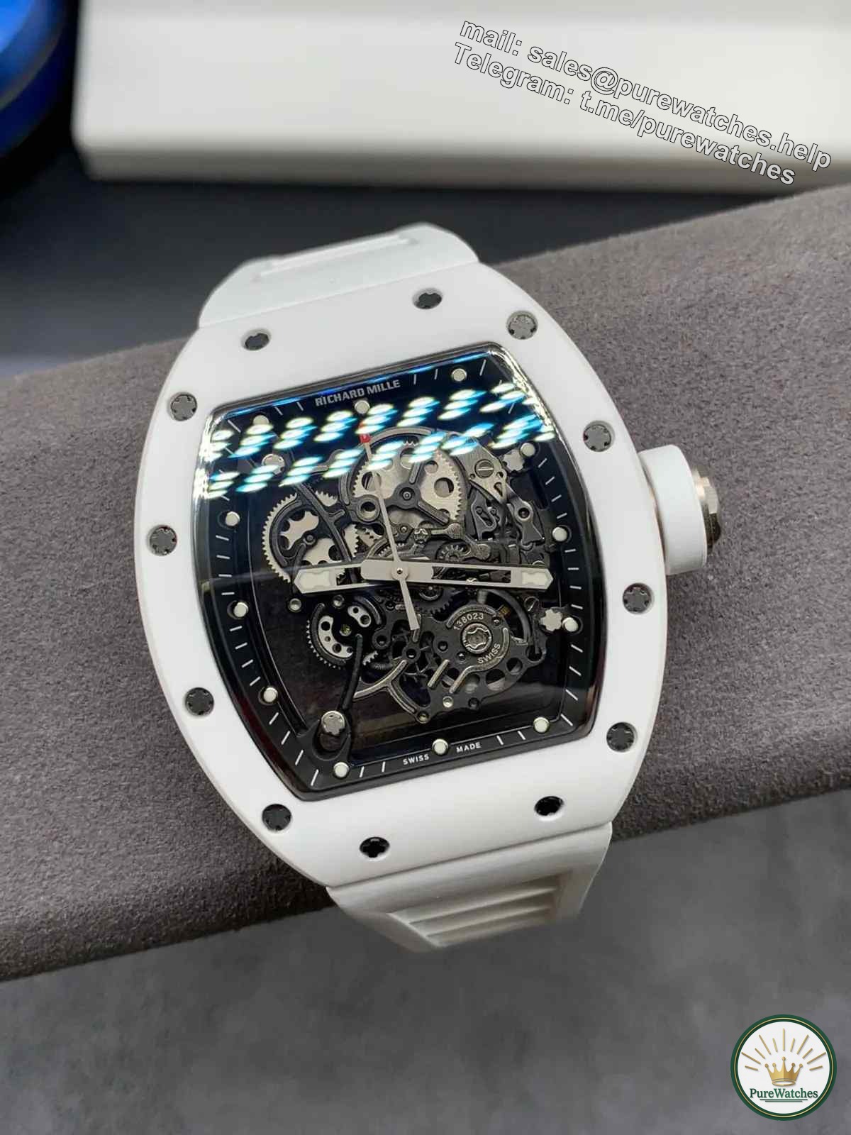 BBR factory Richard Mille RM055 white ceramic replica watch review, can the new version be fake and authentic?