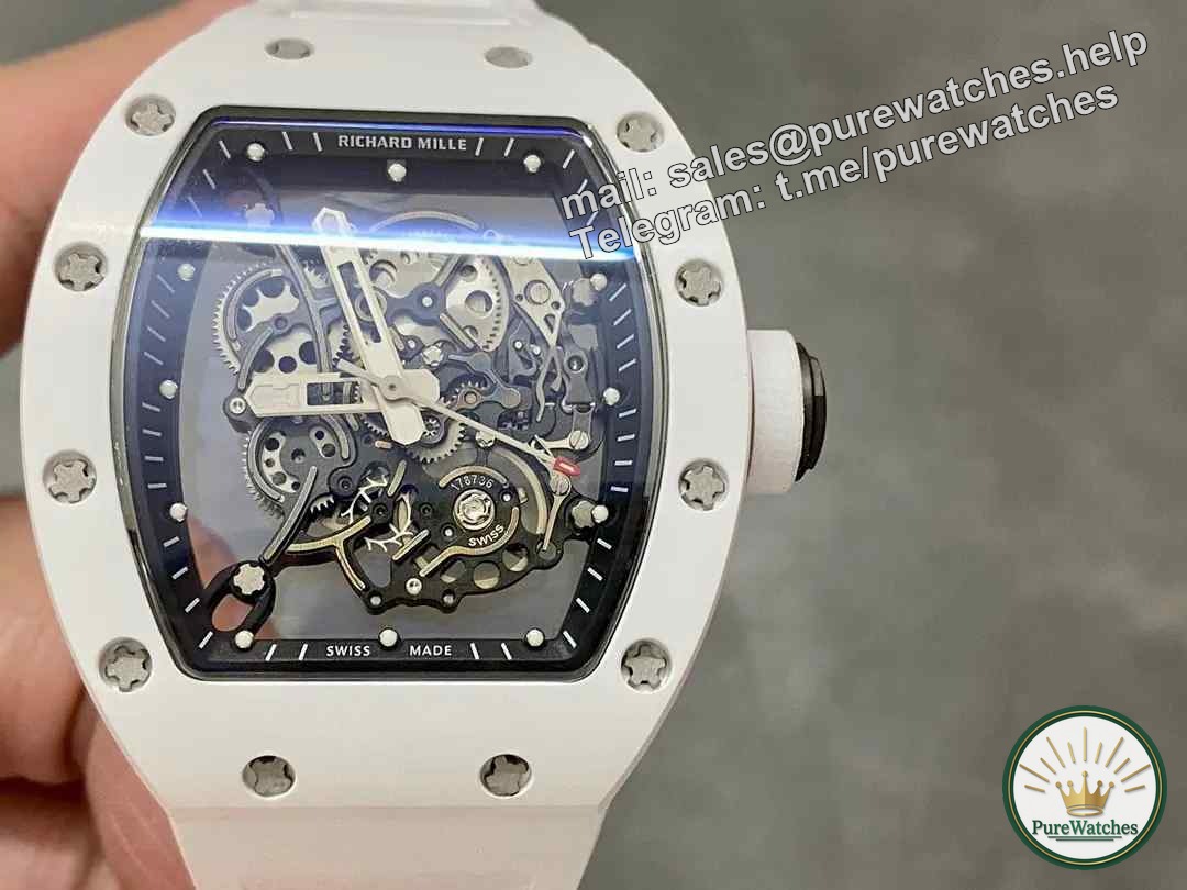 BBR factory Richard Mille RM055 white ceramic replica watch review, can the new version be fake and authentic?