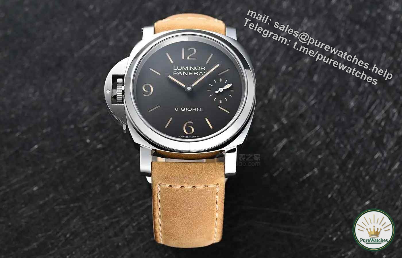 Real shot analysis of Panerai’s new left-handed watch PAM01655: 44mm stainless steel case, eight-day power reserve, a blend of retro and modern