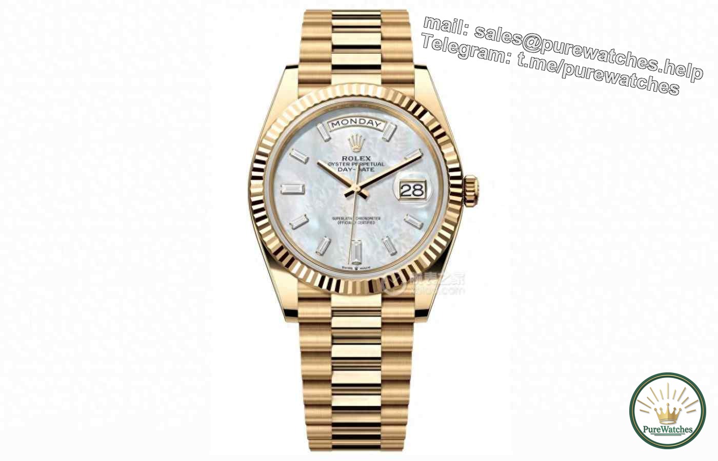 Men’s watches can be so beautiful! The mother-of-pearl plate design is eye-catching