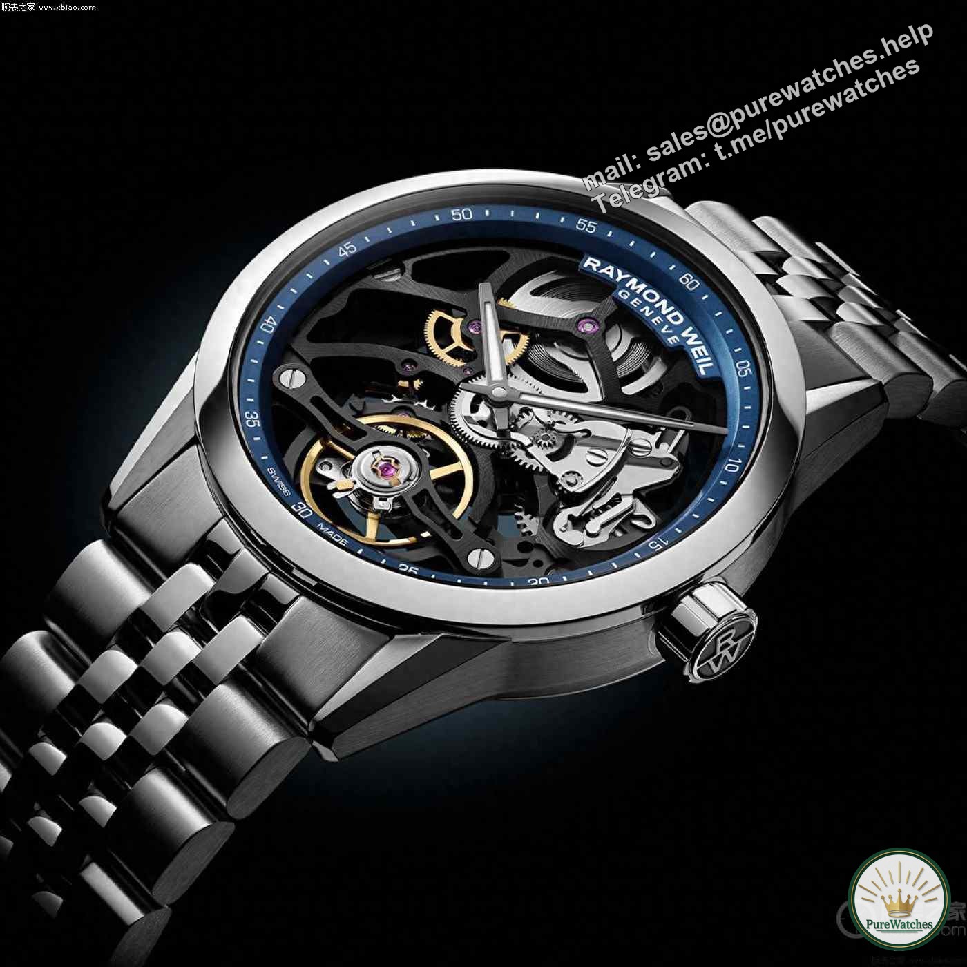 Cool is coming! Raymond Weil Freelancer 38mm Skeleton Watch will make you fall in love at first sight!