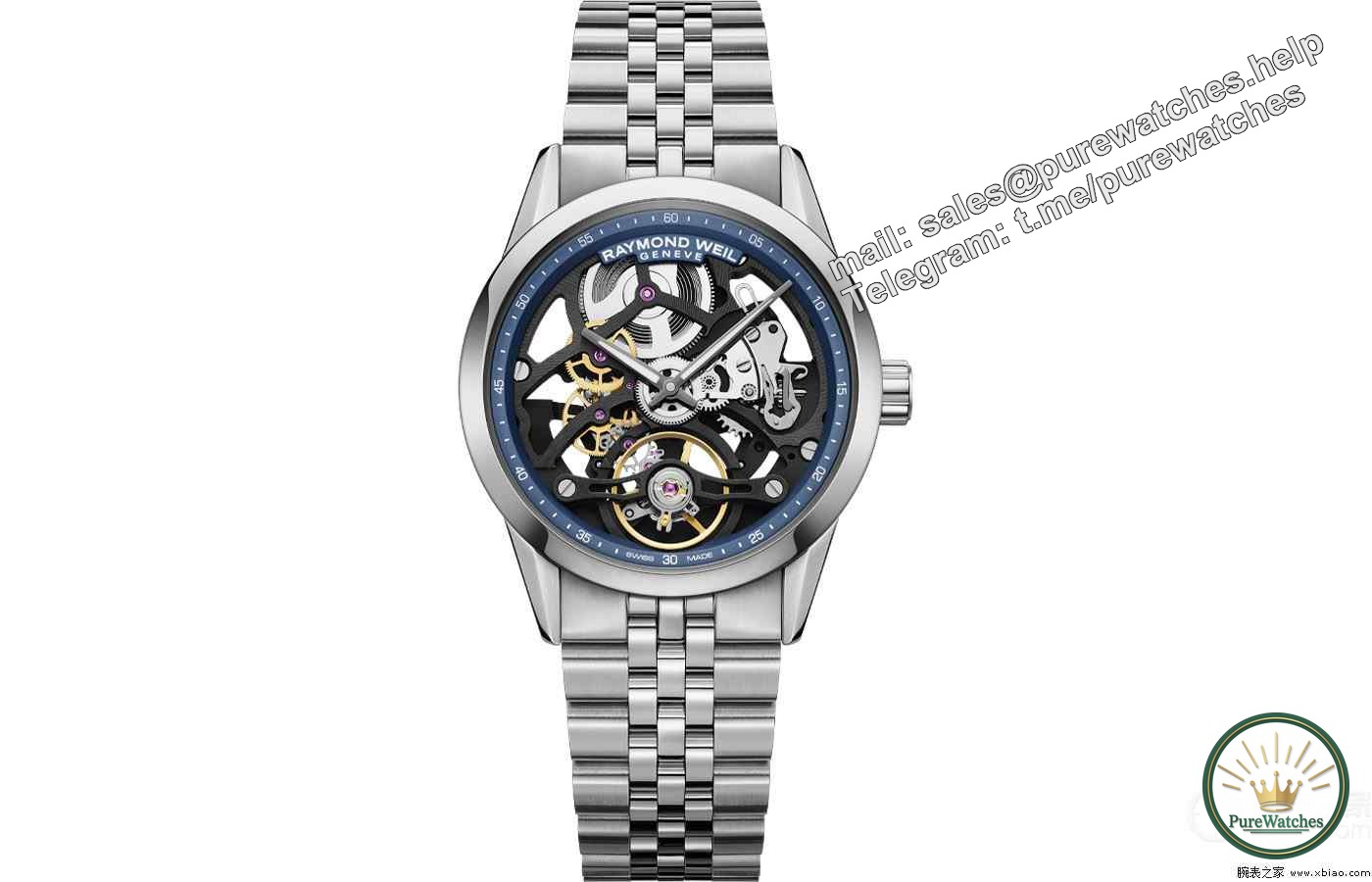 Cool is coming! Raymond Weil Freelancer 38mm Skeleton Watch will make you fall in love at first sight!