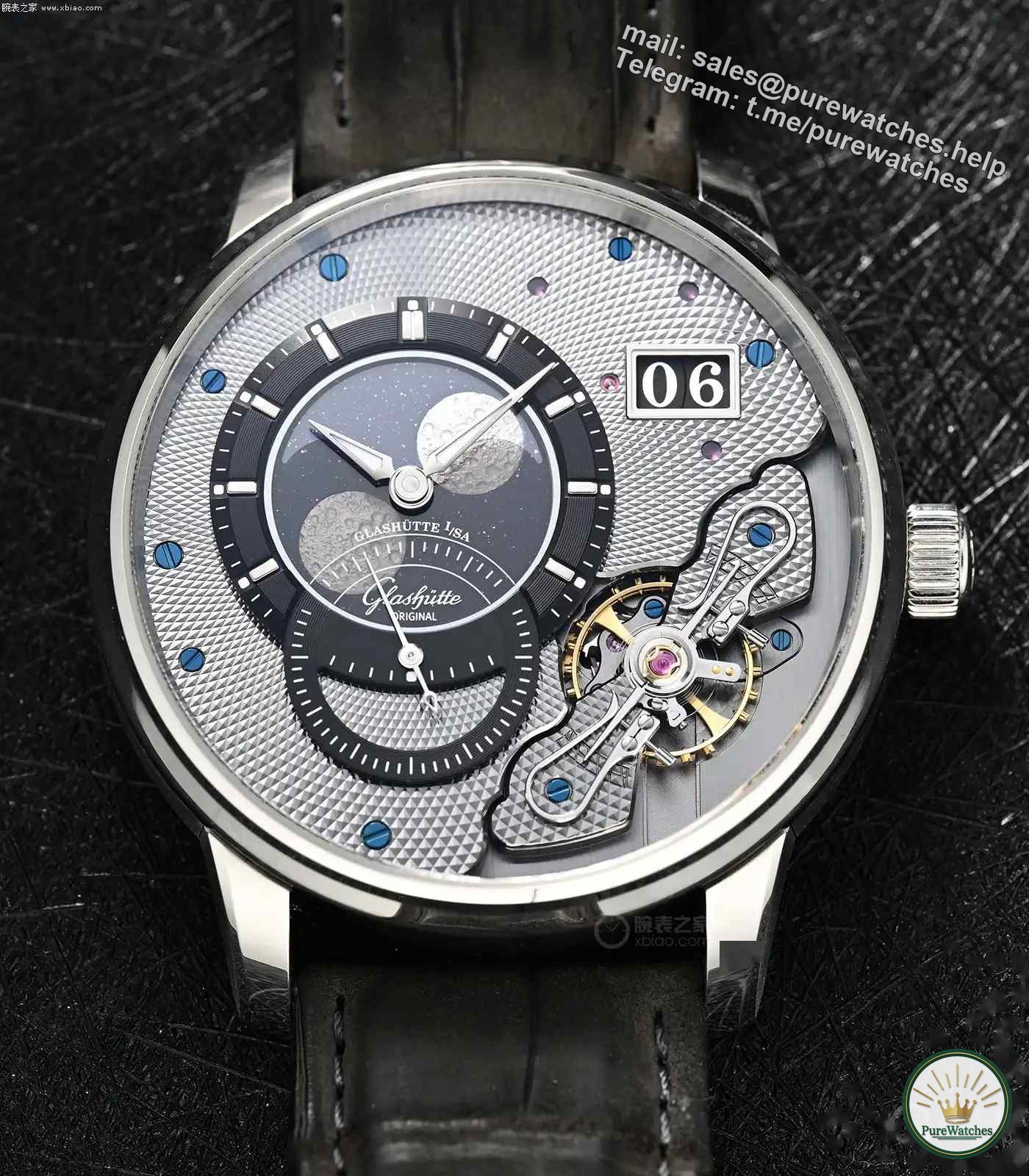 The eccentric 91 movement inverts the large calendar and moon phase, and Glashütte original creates new glory!