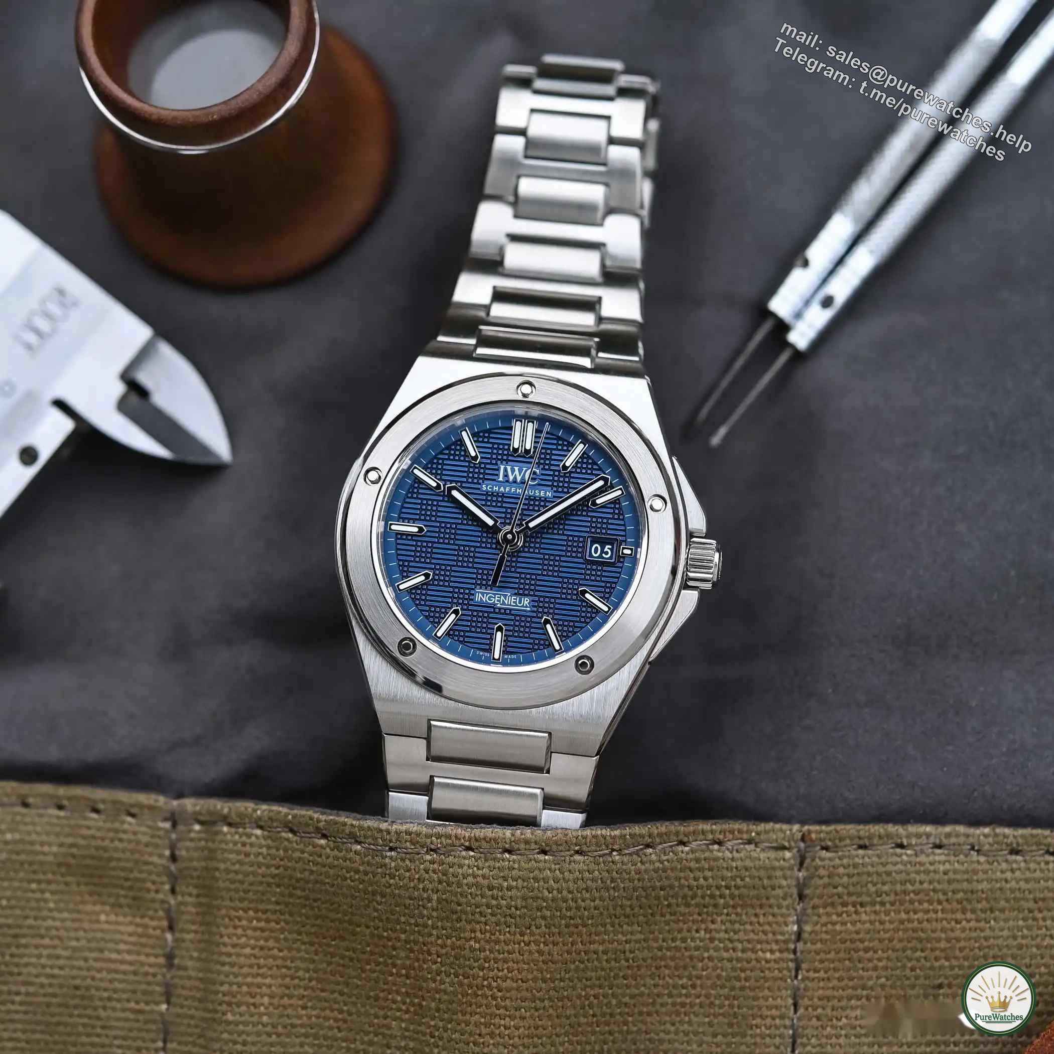 Blue is infinitely charming! IWC Ingenieur Automatic Watch 40 is worth a try!