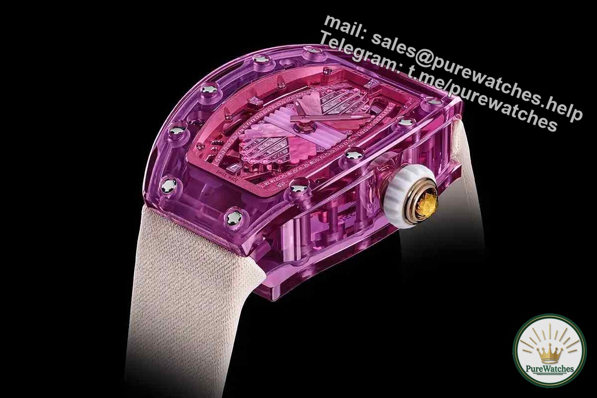 A work of art in the watch industry! RICHARD MILLE RM 07-02 new lavender color, limited edition of 7 pieces waiting for you to grab!