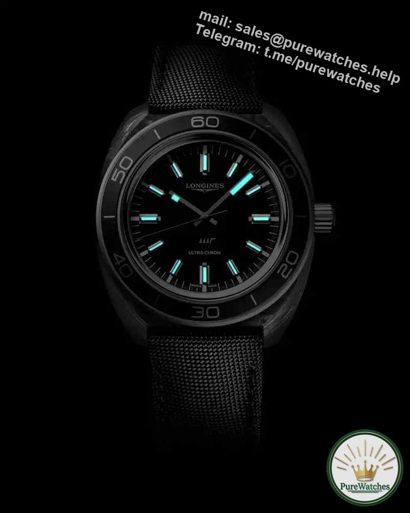 Longines new products explode! Ultra-Chron Carbon forged carbon watch, with a trendy black futuristic feel!
