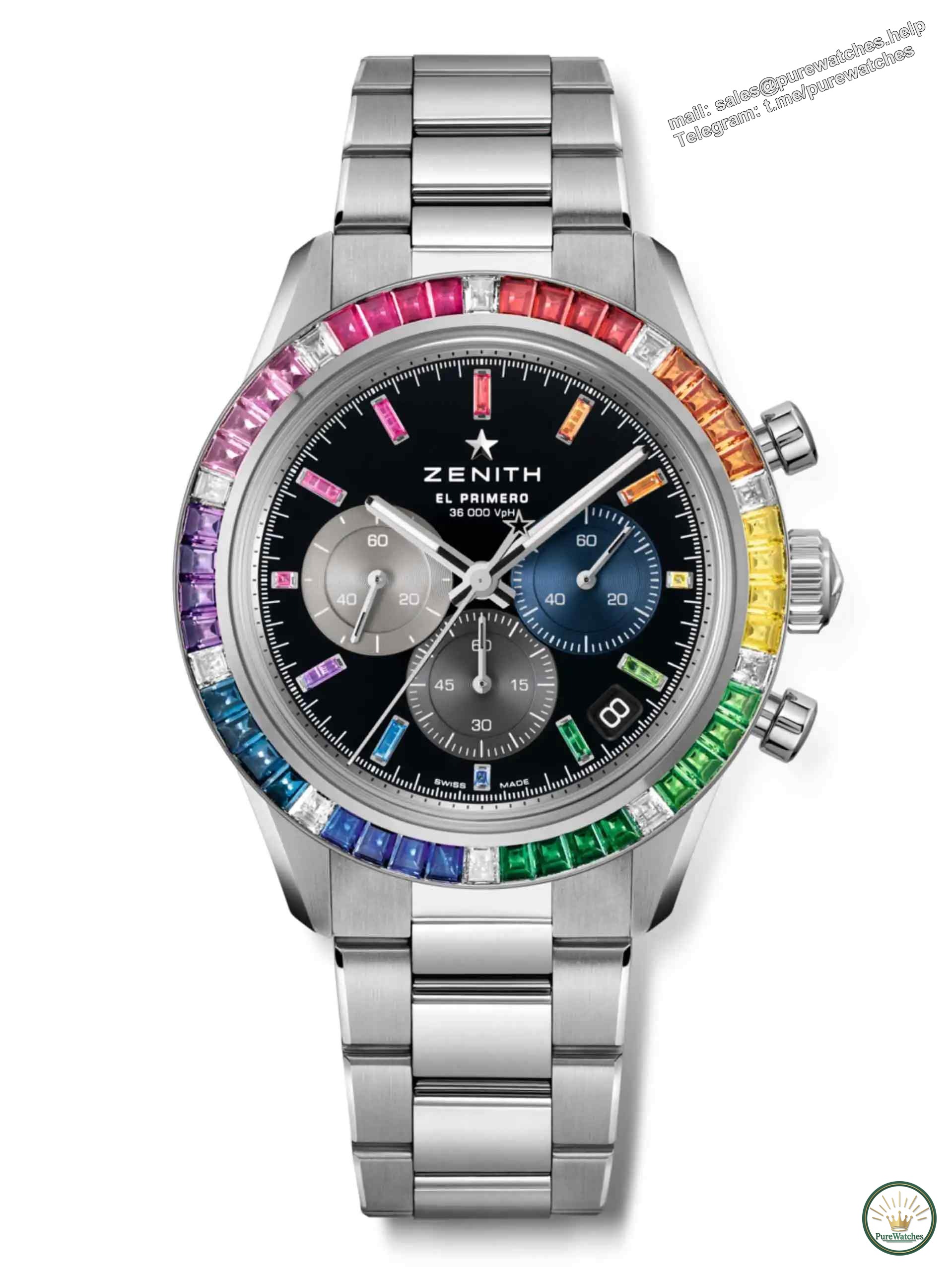 Beautiful rainbow style! Zenith Rainbow Sports Watch is waiting for you to own it!