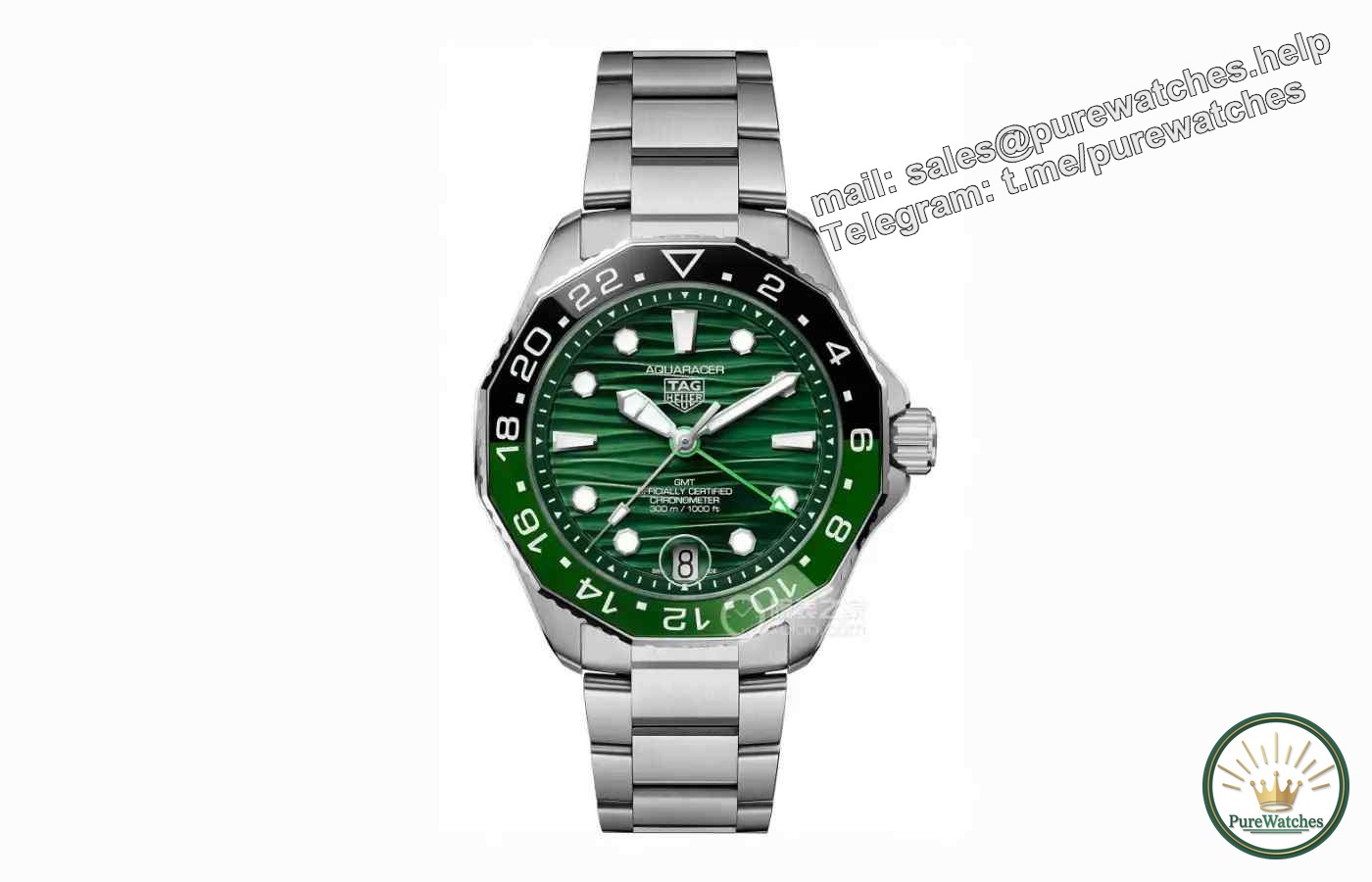 A must-have item for exotic vacations! This dual time watch allows you to keep track of the time in two places at any time!