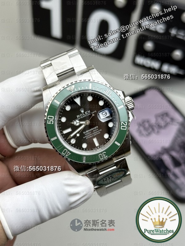 3235 movement + exclusive Clean green ring! How strong is the Factory C Green Water Ghost replica watch?