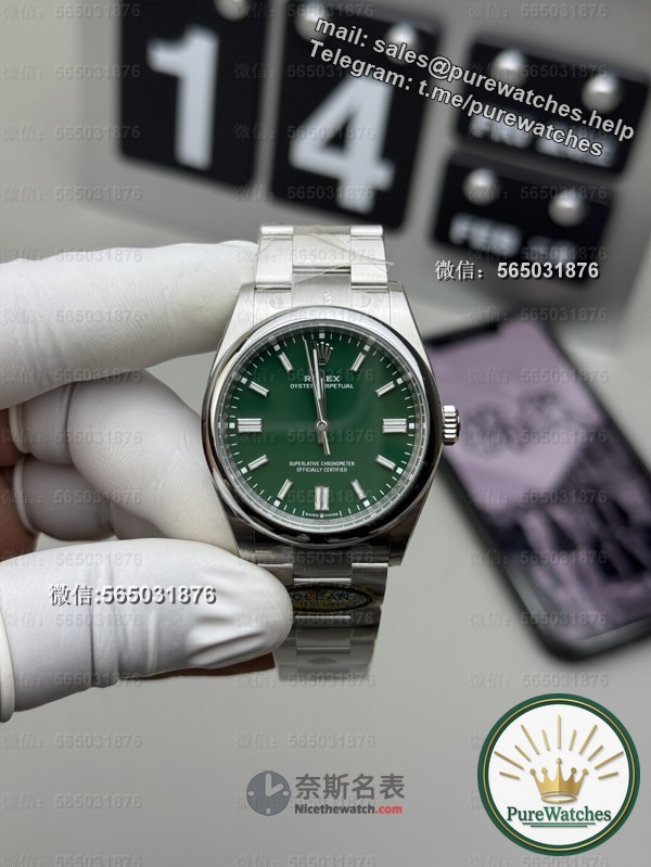 Will the Oyster Perpetual 36mm green face of the Clean Factory look fake at first glance? Teach you to identify the correct version!