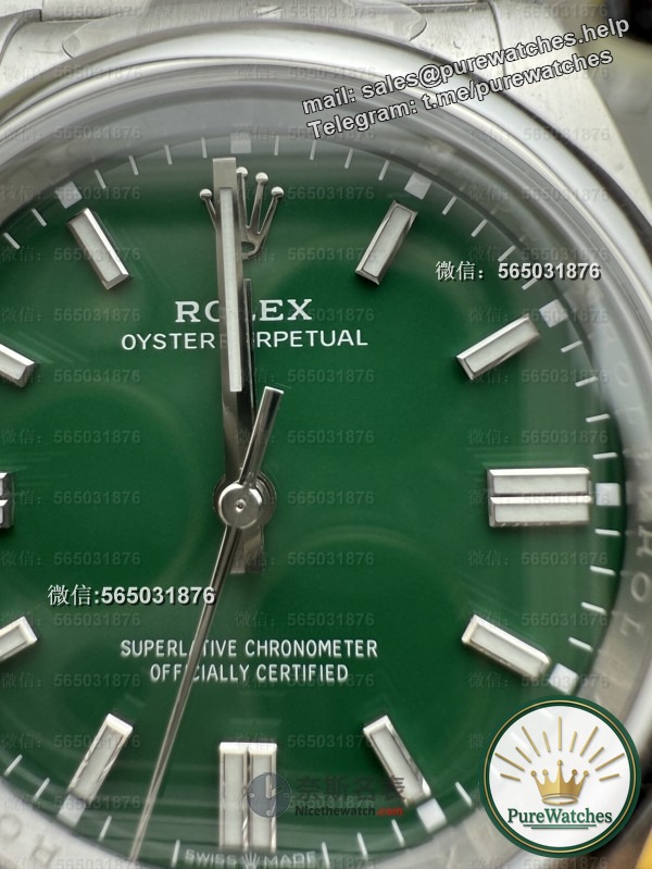 Will the Oyster Perpetual 36mm green face of the Clean Factory look fake at first glance? Teach you to identify the correct version!