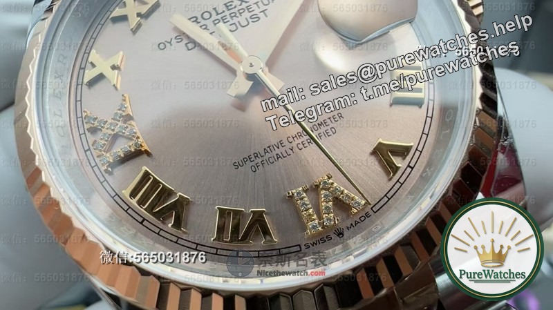 Good news for small wrists! Get your hands on the VS factory 36mm gold log, the champagne gold dial is breathtakingly beautiful!