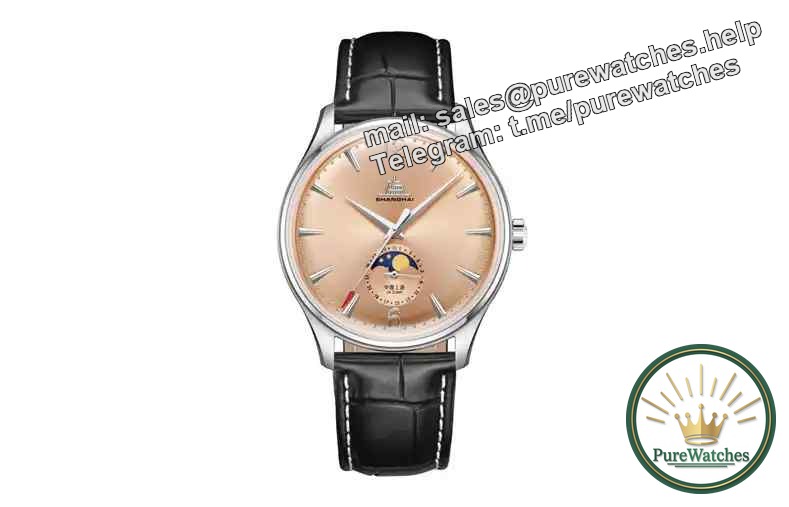 Salmon color dial + moon phase function, how does Shanghai Watch’s new work interpret oriental aesthetics?
