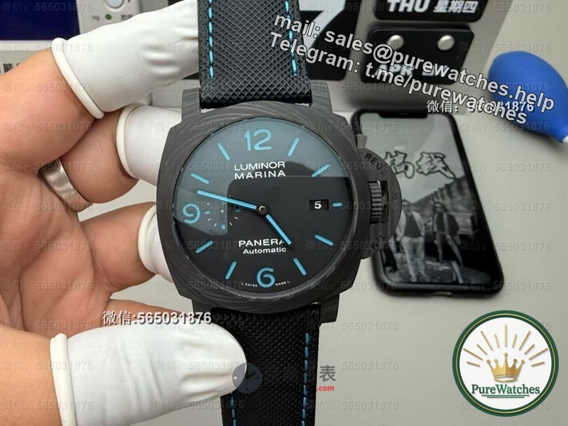Lightweight artifact! Actual measurement of VS factory PAM01661 carbon fiber watch, the luminous effect is amazing!
