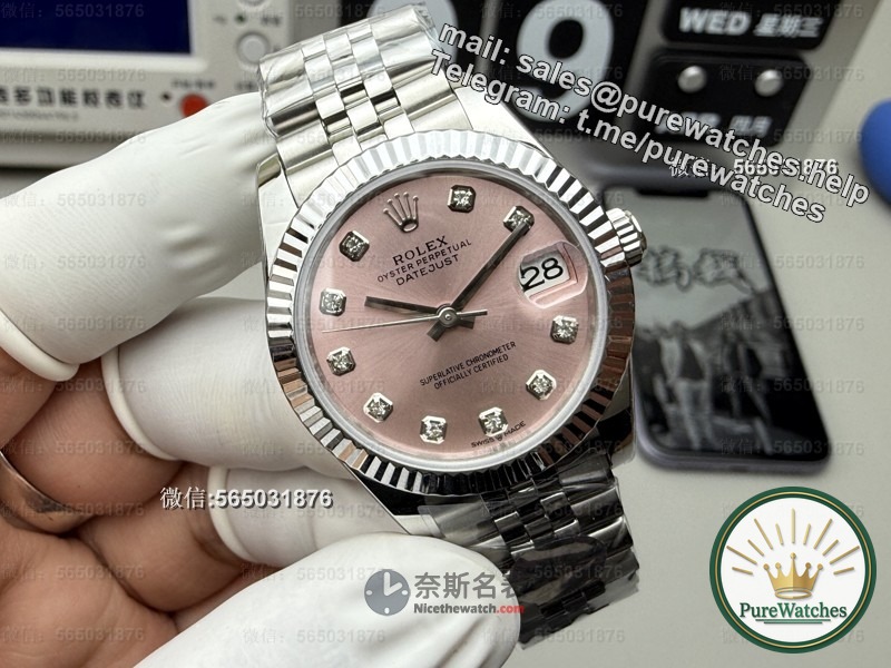 Are you on a limited budget but still want to travel? A+ Factory Rolex Pink Dial 31mm Diary Hands-On Test! The girl’s heart is bursting with excitement!
