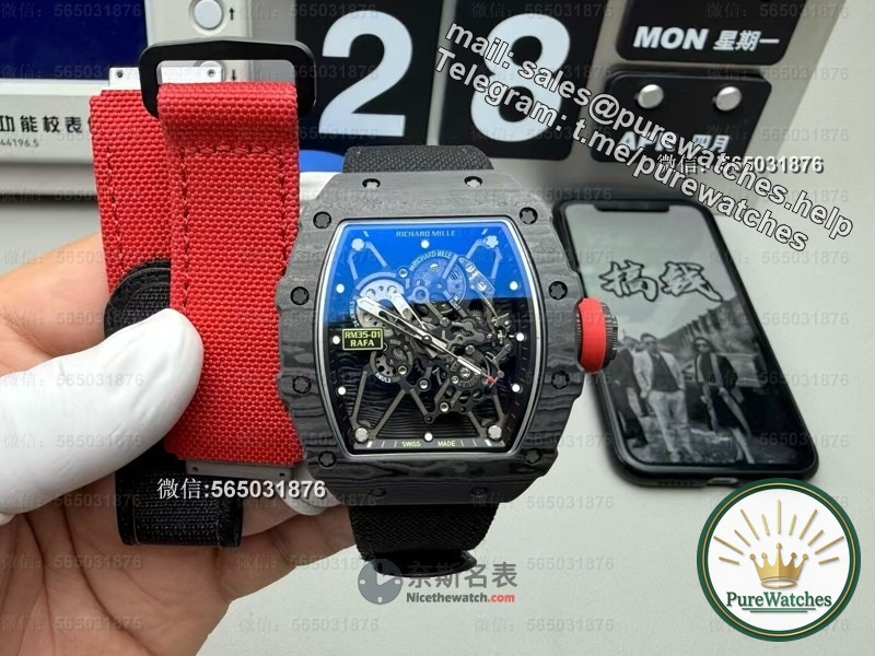 50g ultra-light experience! BBR factory Richard Mille RM35-01 carbon fiber replica watch in-depth review