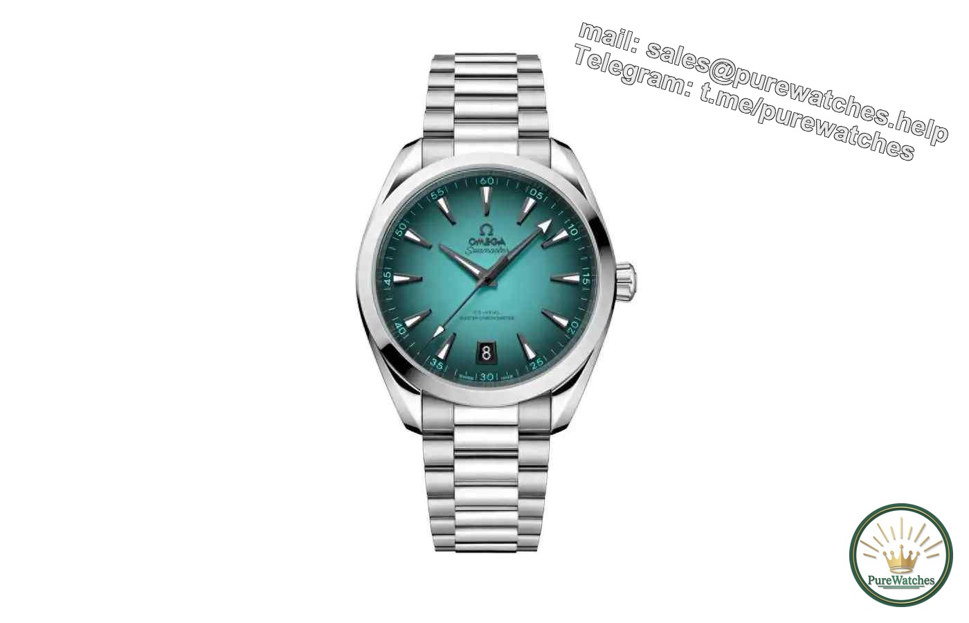 The gradient turquoise plate is so eye-catching! Real shot review of Omega Seamaster series