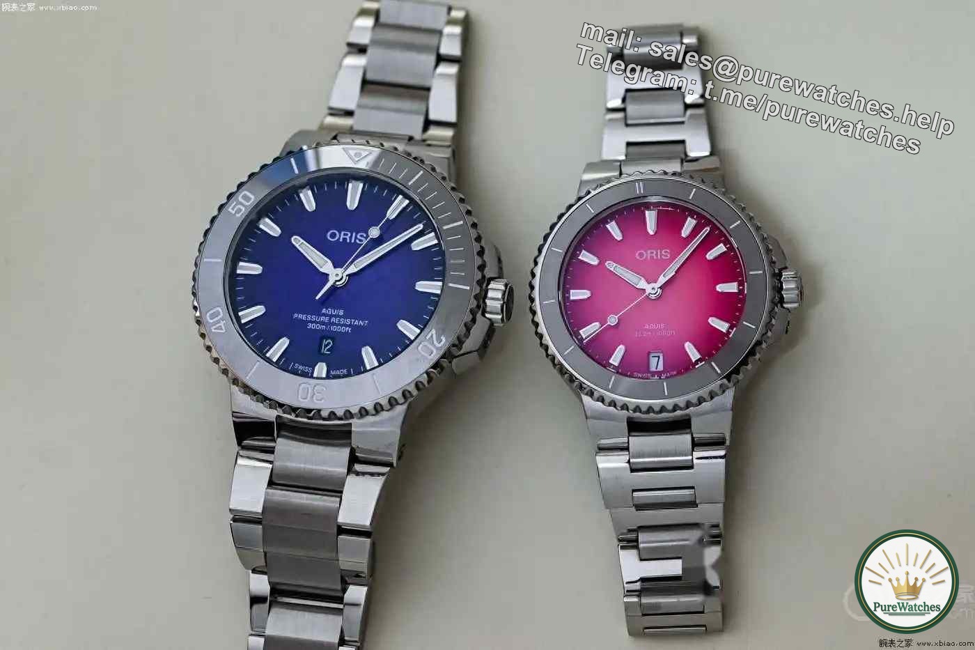The gradient is gorgeous! Oris Aquis Berry Edition Couple Watch debuts