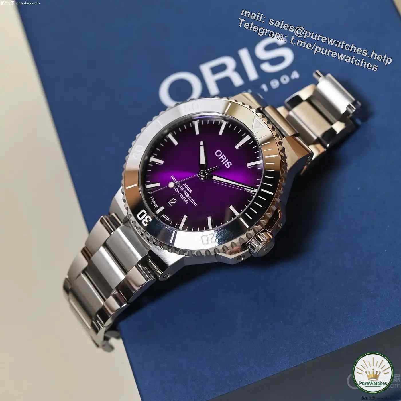 The gradient is gorgeous! Oris Aquis Berry Edition Couple Watch debuts