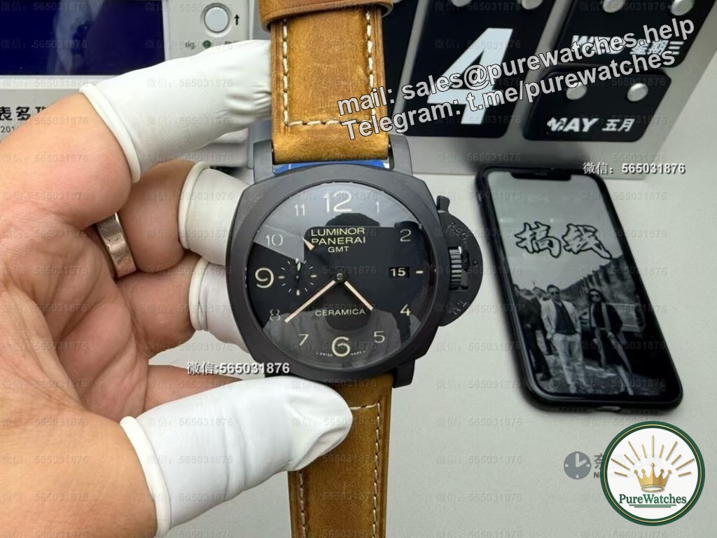 Are replica watches also involuted? VS factory Panerai 441 black ceramic watch, the texture of black ceramic is so amazing!