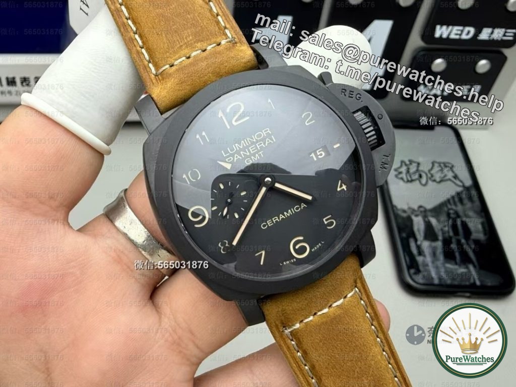 Are replica watches also involuted? VS factory Panerai 441 black ceramic watch, the texture of black ceramic is so amazing!