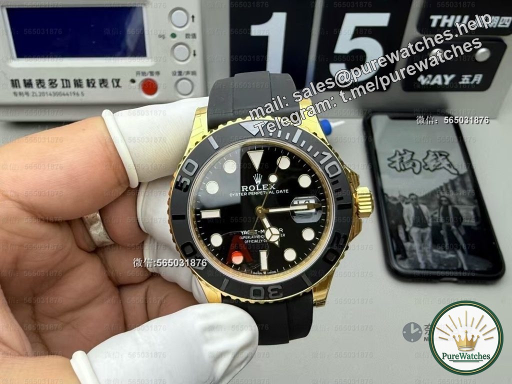Replica table ceiling! Actual test of VS Factory Rolex Gold Yacht V3, the 148g counterweight is amazing
