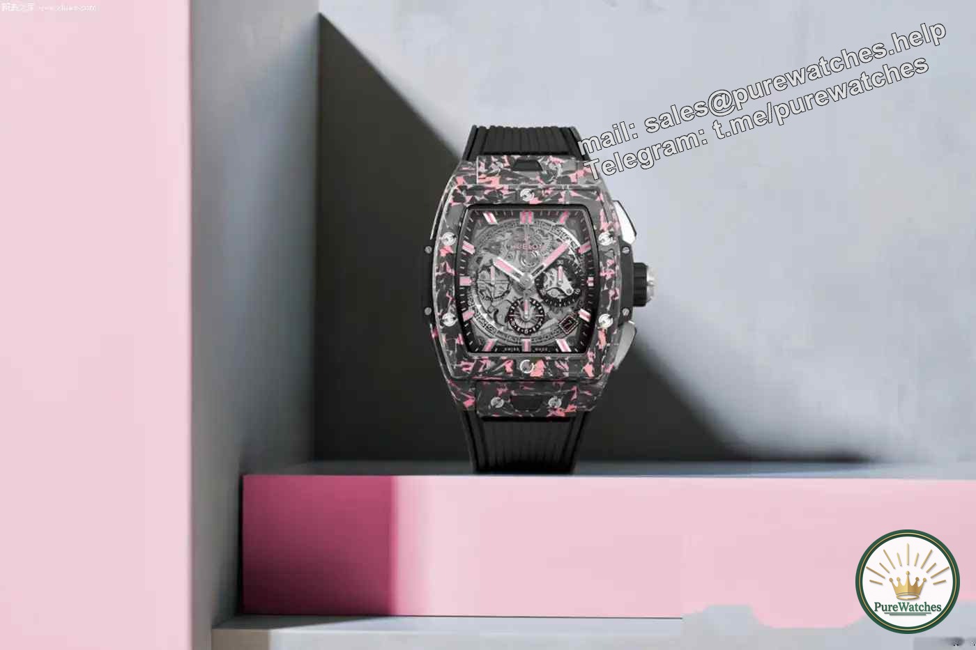 The girl’s heart bursts! Hublot candy powder limited edition tested, the carbon fiber pattern is so unique