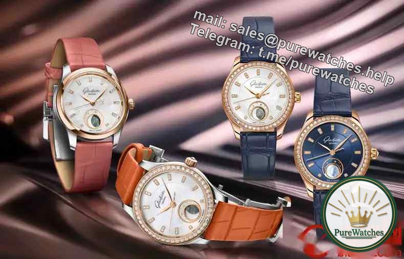 The moon phase function is incredibly accurate! Four new Glashütte original women’s watches are available, which can be worn with jeans or evening dresses!