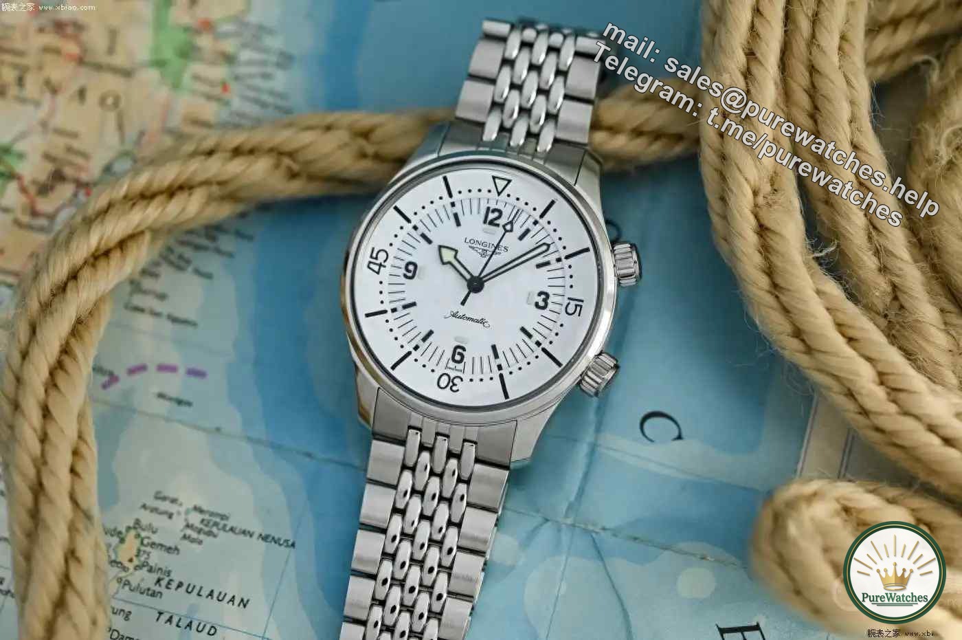 A must-see for vintage watch fans! The Longines Legend Diver white dial version is on the market, and the double crown design restores the 1959 classic!