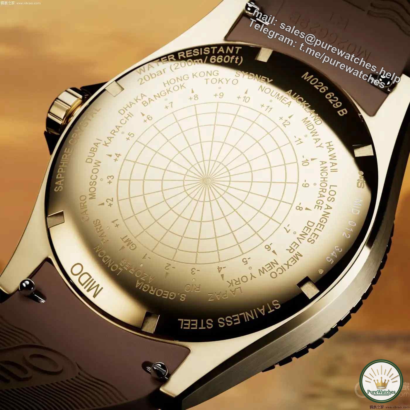 Swiss Mido Navigator dual time zone gold watch is launched! 80 hours long power + 200 meters waterproof, a must-have for retro fashionistas!