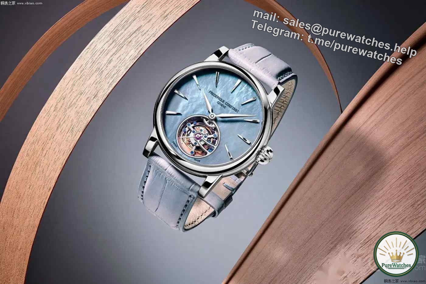 Is 310,000 worth it? Frederique Constant’s mother-of-pearl tourbillon is limited to 36 pieces, and the blue-gray dial is breathtakingly beautiful!