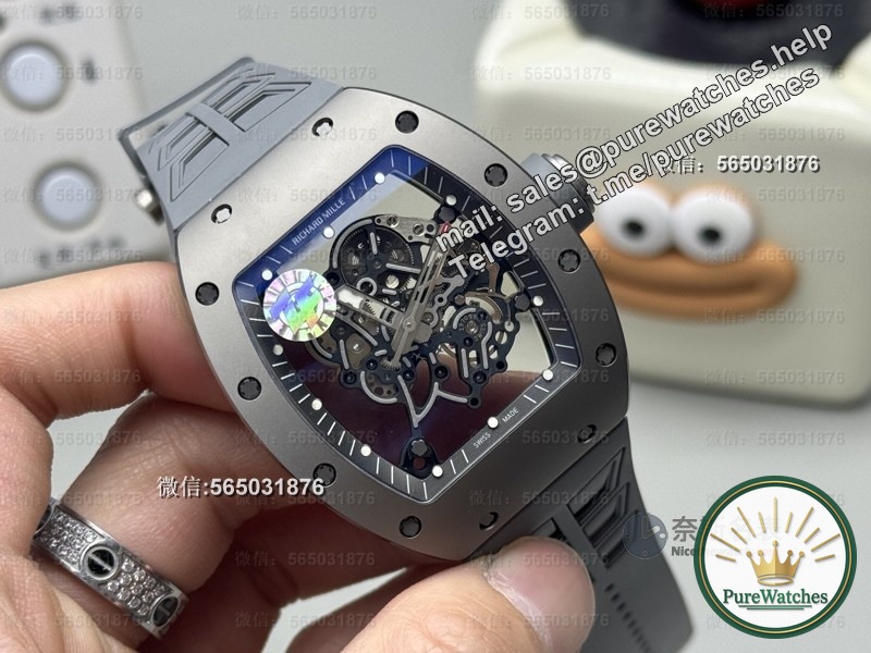 ZF factory RM055 gray ceramic titanium shell version in-depth review, low-key luxury “fragrant gray” aesthetics!