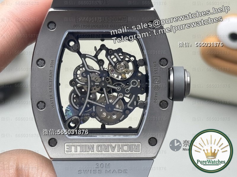 ZF factory RM055 gray ceramic titanium shell version in-depth review, low-key luxury “fragrant gray” aesthetics!