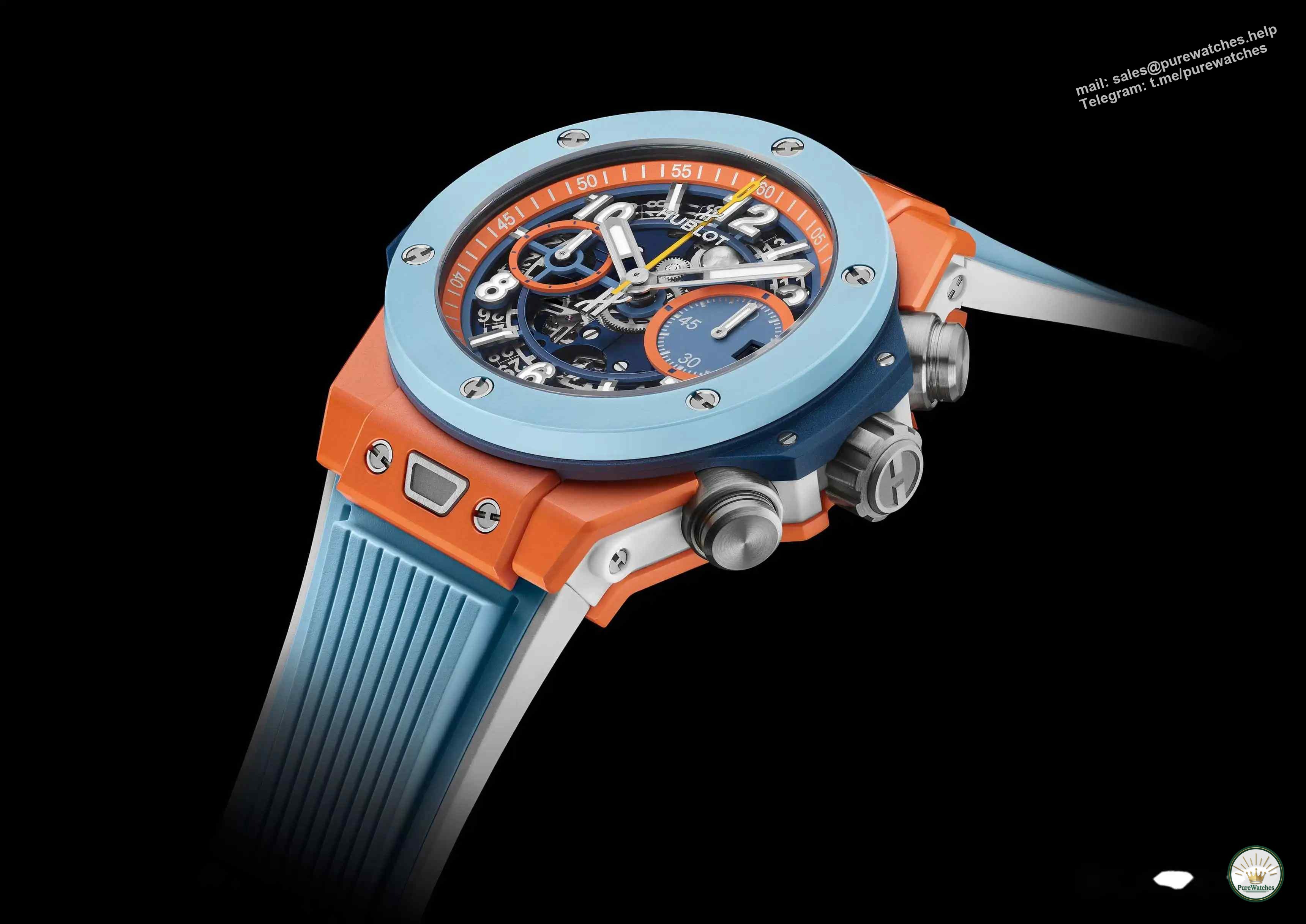 Summer limited edition is coming! Hublot Big Bang orange and blue watch actual test, 3 seconds to change strap + 100 meters waterproof