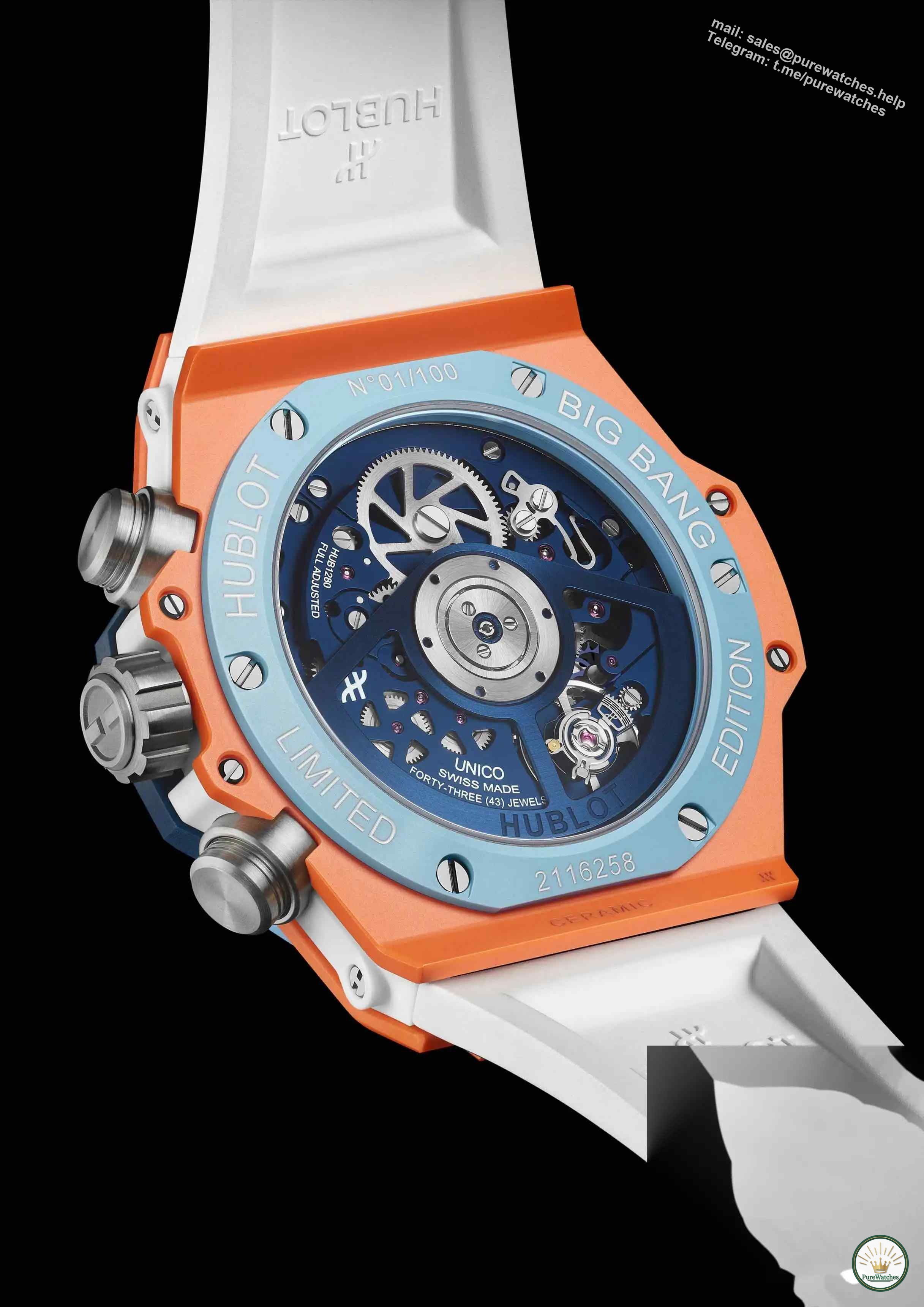 Summer limited edition is coming! Hublot Big Bang orange and blue watch actual test, 3 seconds to change strap + 100 meters waterproof