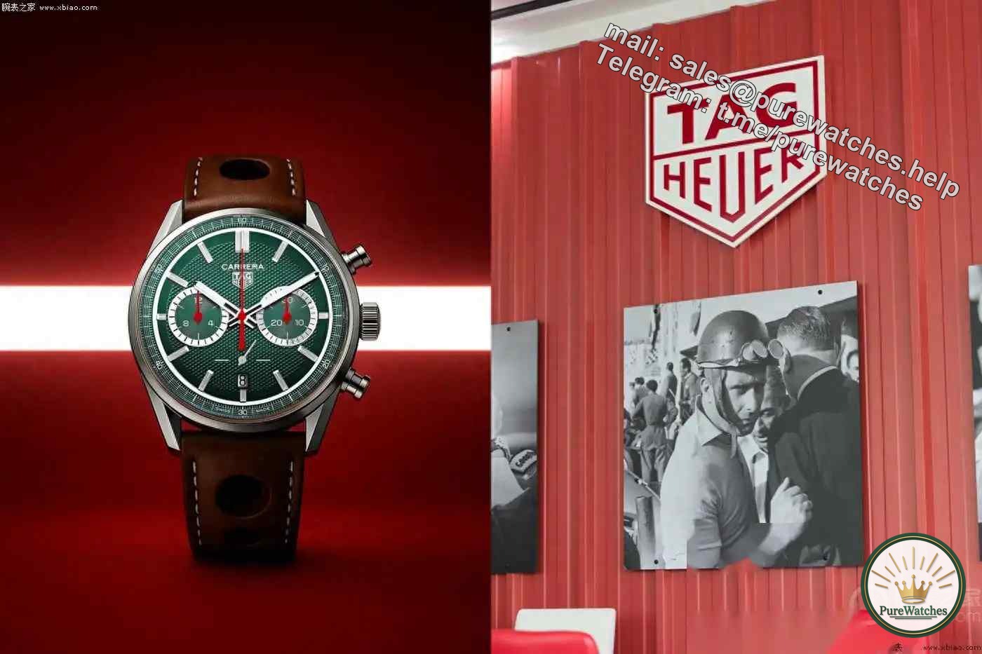 Racing table ceiling! TAG Heuer Carrera’s new work, the British racing green + red chronograph hands are too poisonous!