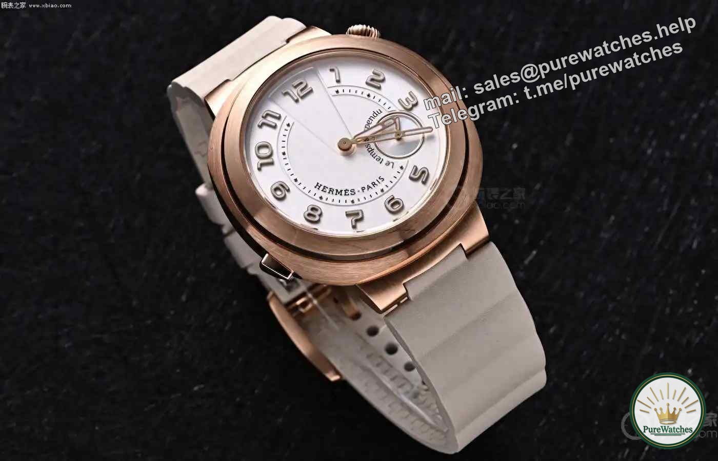 Time magician! The Hermès Cut watch pauses time with one click, and the rose gold case illustrates how money buys time.