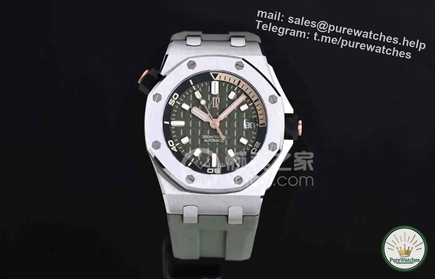 More eye-catching than the green water ghost! Audemars Piguet ‘Avocado’ Royal Oak Offshore, Caliber 4308 + Quick Release Strap