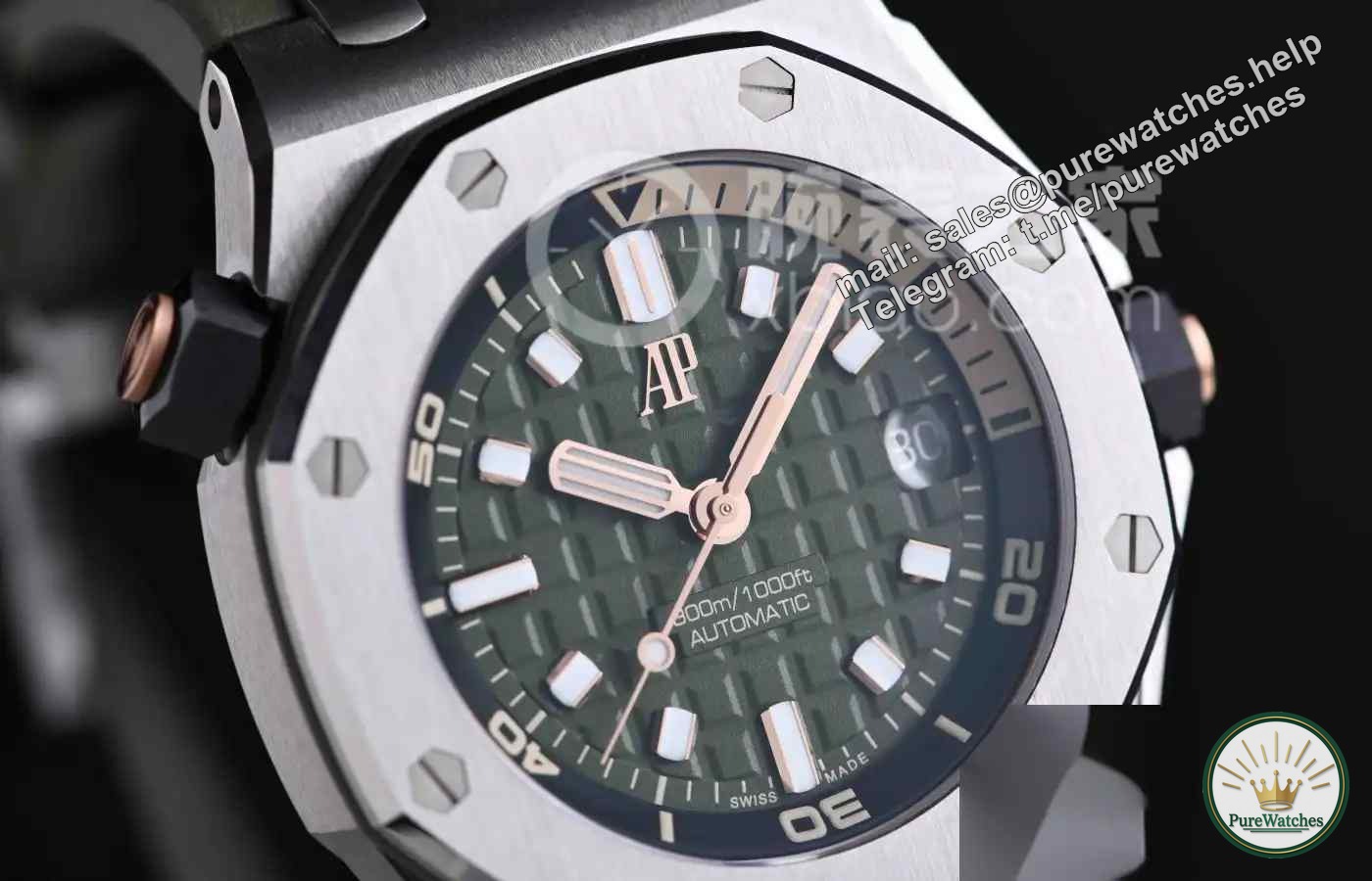More eye-catching than the green water ghost! Audemars Piguet ‘Avocado’ Royal Oak Offshore, Caliber 4308 + Quick Release Strap