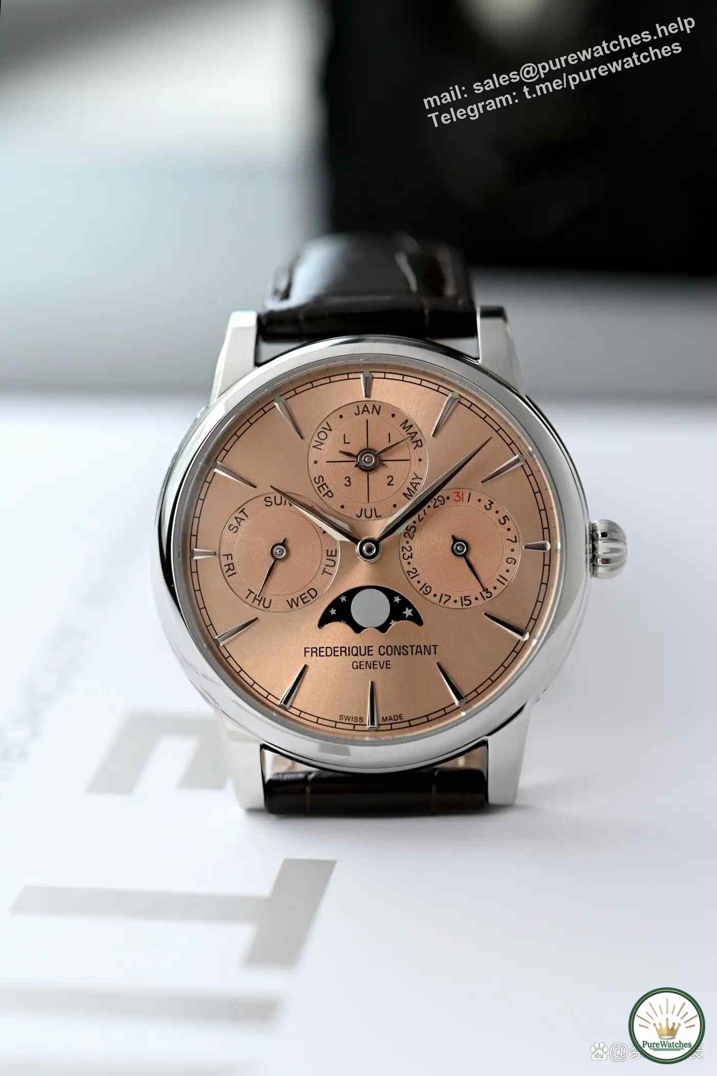 Less than $10,000! Frederique Constant 2025 Salmon Pink Perpetual Calendar Watch, how can big brands survive with this configuration?