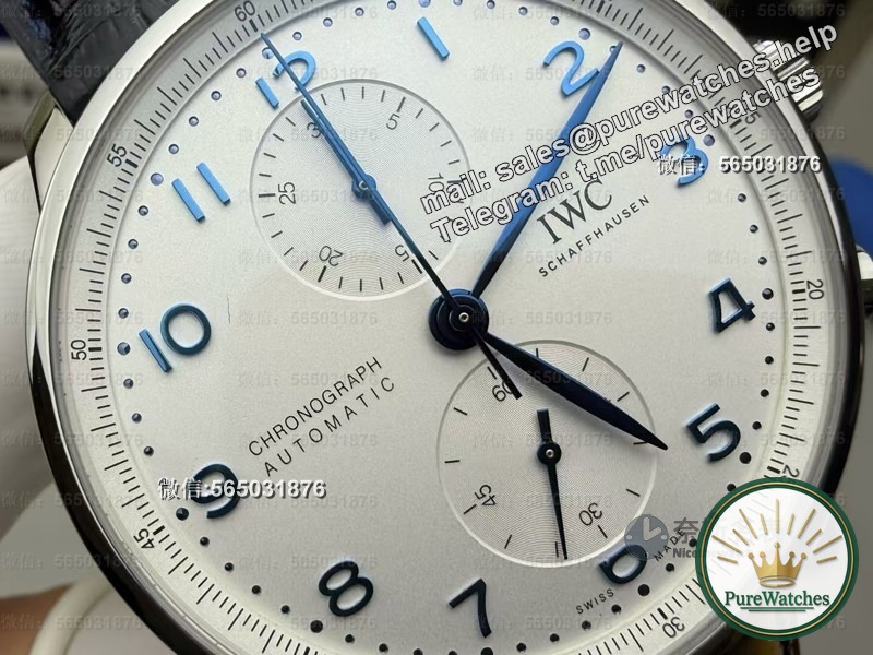 Are these details really the same as the original? Get started with the IWC Portuguese Chronograph replica: grilled blued steel hands + ultra-thin case is so fragrant!