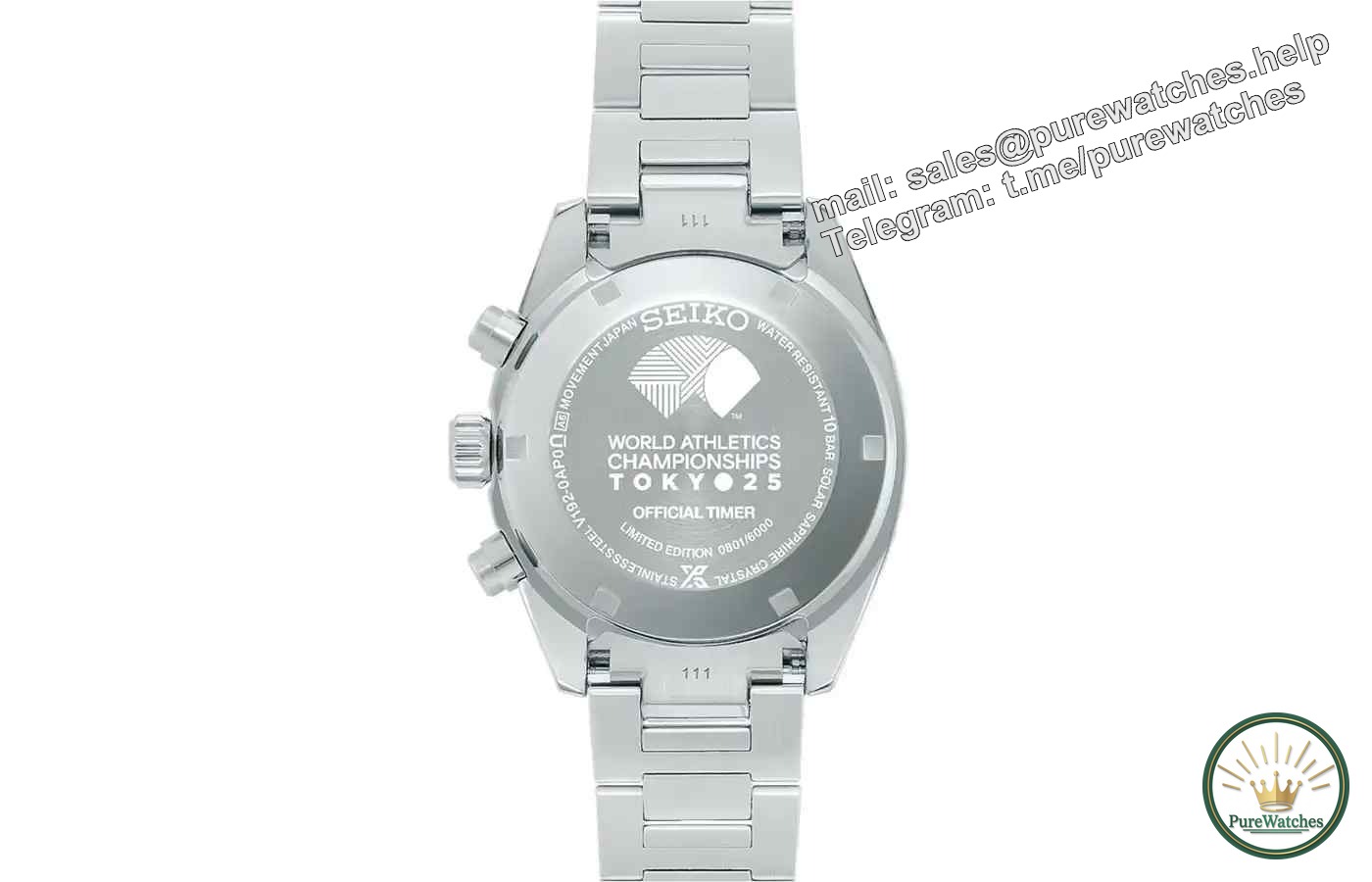 Seiko Speedtimer, Tokyo World Championships Limited Edition, Solar Chronograph, V192 Movement, Edo Purple Dial