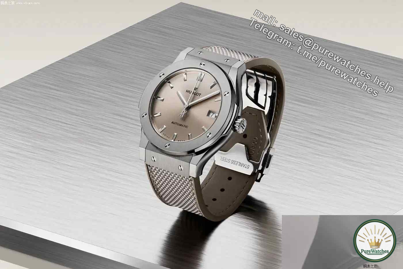 Exclusively available online! Hublot’s new gray-brown watch, lightweight titanium + mixed strap, fashion icons are eyeing it!