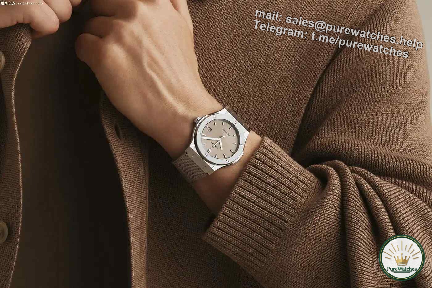 Exclusively available online! Hublot’s new gray-brown watch, lightweight titanium + mixed strap, fashion icons are eyeing it!