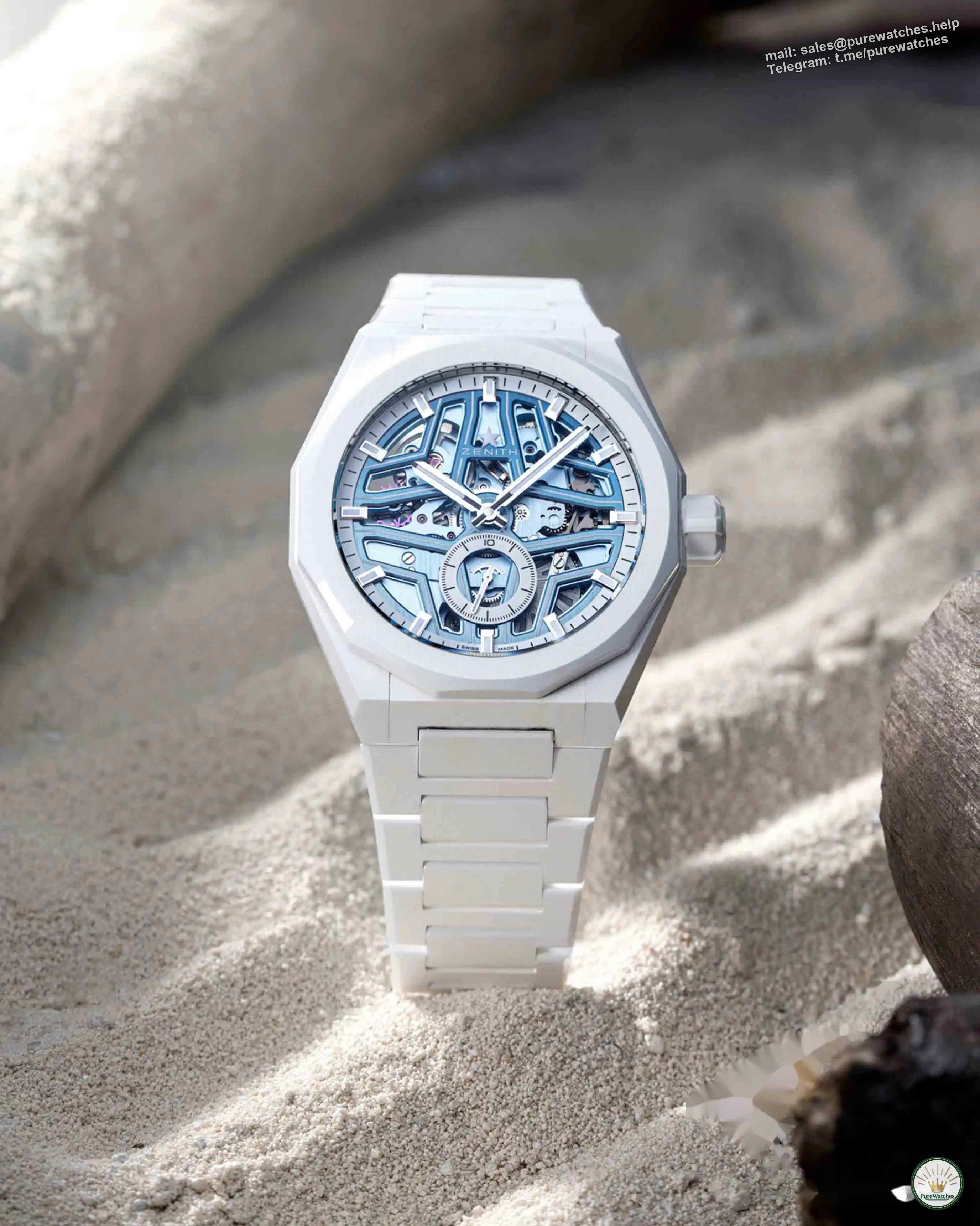 [Limited to 100 pieces] Zenith DEFY White Surfer Ceramic Watch is finally here! The ice blue hollows are so beautiful!